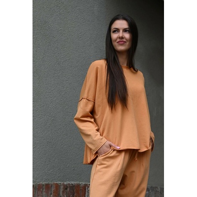 Peca Del Sol dámské volné triko s dlouhým rukávem oranžové