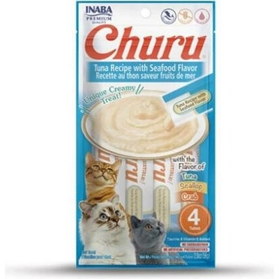 Inaba Churu Pyré cat Tuniak s morskými plodmi 4 tuby 56 g