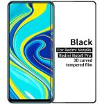  Извит 3D удароустойчив стъклен протектор покриващ целия екран марка MOFI за Xiaomi Redmi Note 9 Pro - с черна рамка