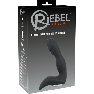 Rebel nabíjací vibrátor na prostatu v tvare penisu čierny