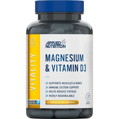 Applied Nutrition Magnesium and Vitamin D3, 60 Veg Capsules