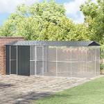 vidaXL Клетка за птици със съхранение Антрацит 645 x 310 x 247 см (3325163)