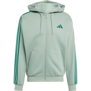 Adidas Мъжки суичър adidas Essentials 3-Stripes Fleece Full-Zip Hoodie - Silver Green / Collegiate Green - размер XL (017-4665-0214)