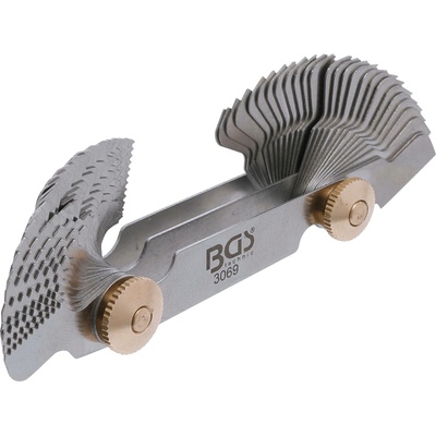 BGS technic Dvojitá závitová měrka 52 lístků metrická 0,25 - 6,0 mm Whitworth 4G 62G3069