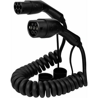 Auxus EV nabíjecí kabel pro elektromobily Typ2, kroucený, 22kW 3x32A 5m V1-32T-spiral-5m | Zboží Auto