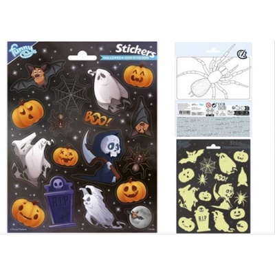 Svietiaca sada halloweenskych samolepiek
