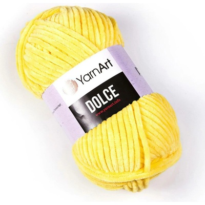 Pletací příze YarnArt DOLCE 761 žlutá, efektní, 100g/120m