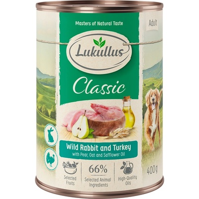 Lukullus Adult Divoký králík & krůta 24 x 400 g