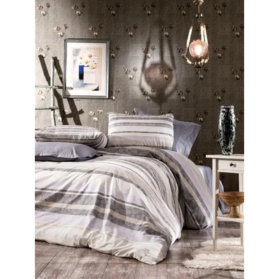 Красиво сиво спално бельо на райета Grey comfort