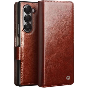 Qialino Кожен Калъф за Samsung Z Fold 7, Qialino Book Case, Кафяв (5966011669092)