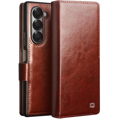 Qialino Кожен Калъф за Samsung Z Fold 7, Qialino Book Case, Кафяв (5966011669092)