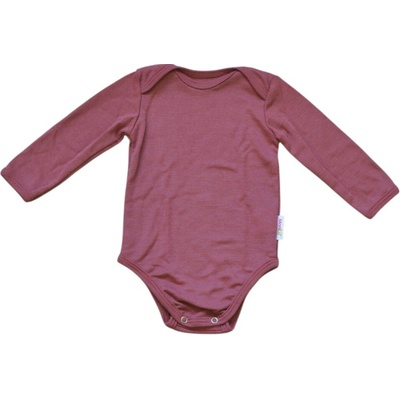 Rostoucí Merino Body MoniLu dl. rukáv tmavě růžová Body
