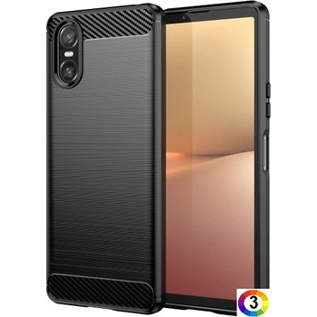 Sony Xperia 10 VI Удароустойчив Carbon Fiber Калъф и Протектор