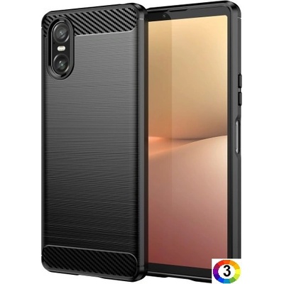 Sony Xperia 10 VI Удароустойчив Carbon Fiber Калъф и Протектор