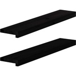 vidaXL Прозоречни первази, 2 бр, кафяво-черни, 80x15x2 см, дъб масив (4009166)