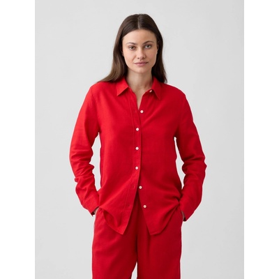 GAP Košile z lněné směsi Easy Shirt Červená