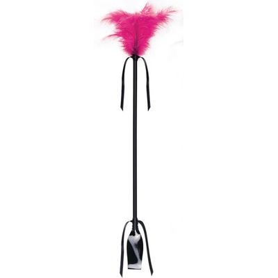 Secret Play Duster and Riding Crop Black-Fuchsia
