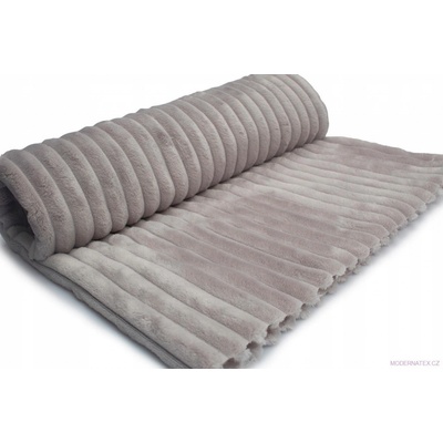 Látka mínky proužky, 300 g/m², šíře 160 cm, metráž, světle šedá