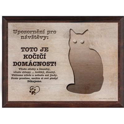 Sport hobby Vtipná cedulka Kočka MDF6012 20 x 15 a stojánek – Zboží Mobilmania