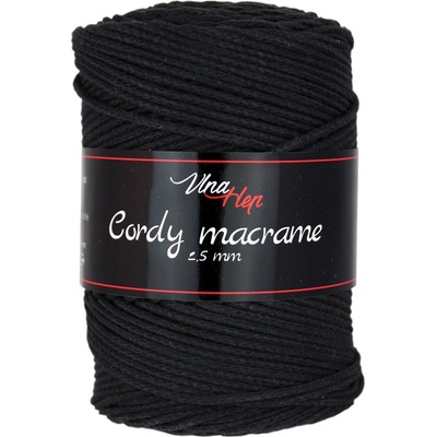 Vlna - Hep Cordy macrame 2,5 mm 8001 černá