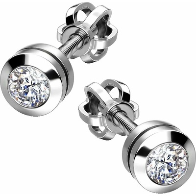 Zlaton Náušnice bílé zlato se zirkony pecky výška 0.6cm váha 1.65g 000432606252