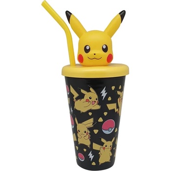 Image 1 of Plasico Computers Детска чаша със сламка Pokemon PK00028, 450ml, Черна/Жълта (PK00028)