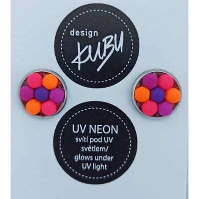 KUBUdesign náušnice puzeta neon růžové 0001793