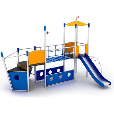 Playground System z nerezu Loď UNO so šmykľavkou 11047