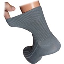 Bambox BX-DIABET bambusové ponožky extra roztažné tm. šedá