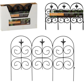 GardenLine комплект стоманена ограда 4бр 63x40см, черна (PERG-N6426)