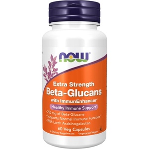 NOW NOW Beta-Glucans with ImmunEnhancer Extra Strength, 60 Veg Capsules - fitnesdobavki - 33,05 лв