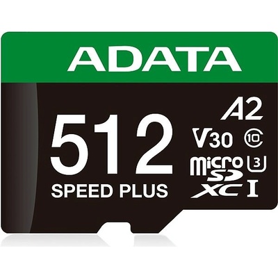 Adata MicroSDXC 512GB Speed Plus UD512GUI3V30A2SP-RA1