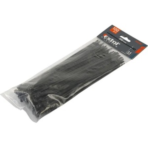 Extol кабелни превръзки 4, 8x400mm 100pcs, черен найлон; устойчив на UV лъчи, киселини и основи