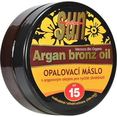 Vivaco Sun Argan Bronz Oil Tanning Butter слънцезащитно масло spf 15 унисекс 200 мл