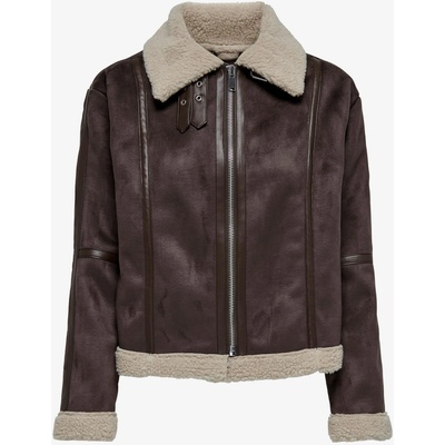 Jacqueline de Yong Тъмнокафяво дамско яке с велурено покритие JDY Merlin Jacqueline de Yong | Kafyav | ЖЕНИ | M