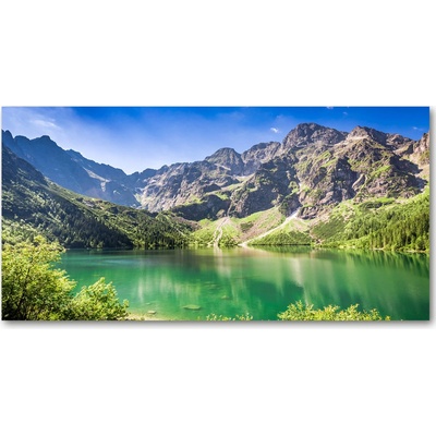 Foto obraz fotografie na skle Morské oko Tatry 100x50 cm