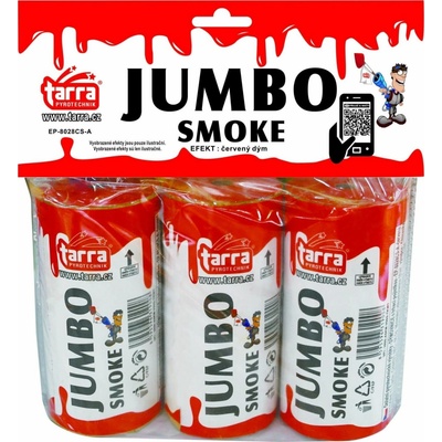 Dýmovnice Jumbo smoke Červená 3 ks 16 3 trhací pojistka – Zbozi.Blesk.cz
