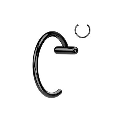 Šperky4U Černý piercing do nosu kruh titan TIT1364-K