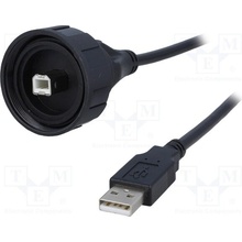 Bulgin PX0840/B/2M00 USB Buccaneer, USB A plug,USB B plug, 2m