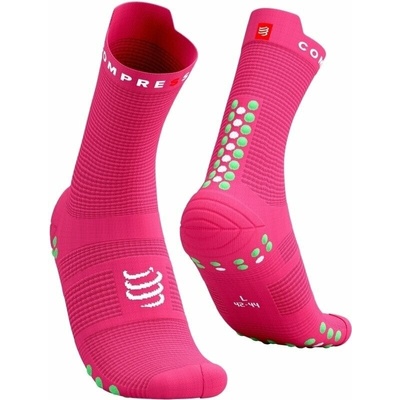Compressport Pro Racing Socks v4.0 Run High Hot Pink/Summer Green