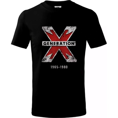 Generace X (Gen X) X 1965 1980 tričko detské čierna