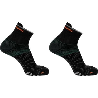 Salomon Мъжки чорапи Salomon Predict Quarter 2 Pack Running Socks Mens - Black/Green