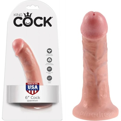 Пенис дилдо с вакуумна основа, 16, 7см. - King Cock Flesh (PIPE550121)