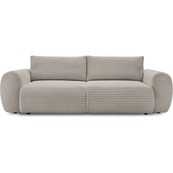 Bobochic Светлосиво-бежов разтегателен диван от рипсено кадифе 257 cm Lucien - Bobochic Paris (104875)