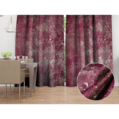 Biante Zamatový záves Isabela IBL-006 Gold Design vínový - šírka 135 cm 135x140 cm