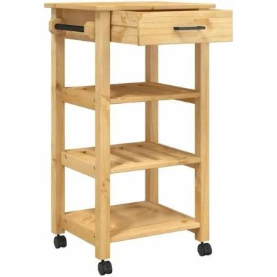 Servírovací stolek kolečka borovicový masiv přírodní NoBi DOROTEA