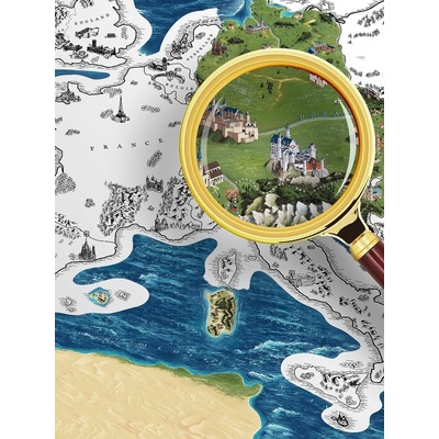 Stieracia mapa Európa Deluxe XL - zlatá