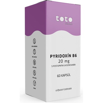 TOTO Pyridoxín B6 20 mg s postupným uvoľňovaním 60 kapsúl