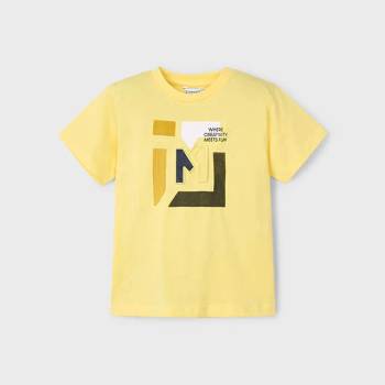 MAYORAL Тениска къс ръкав embossed "m" в жълт цвят за мини момче Майорал