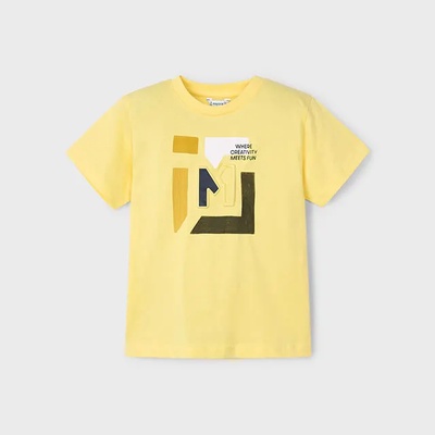 MAYORAL Тениска къс ръкав embossed "m" в жълт цвят за мини момче Майорал